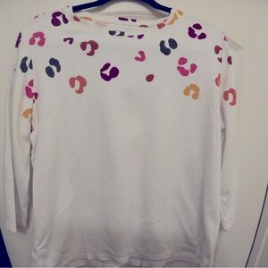 Kim Rogers - Fun Multicolor Leopard Print Long-Sleeve Top - Size - Large